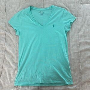 Polo Ralph Lauren small teal the neck, cotton T-shirt